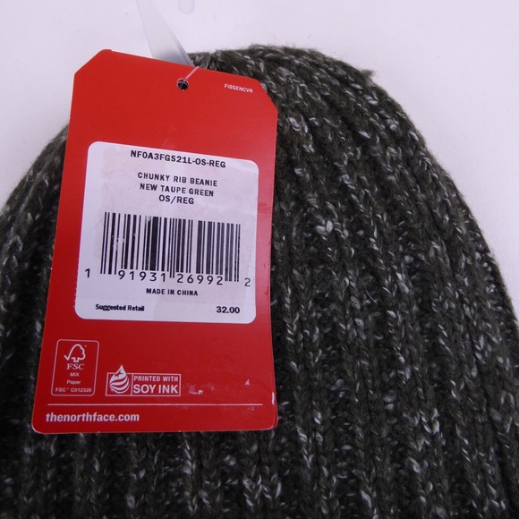 North Face Chunky Rib Beanie Hat Shallow Deep Fits - Picture 2 of 6